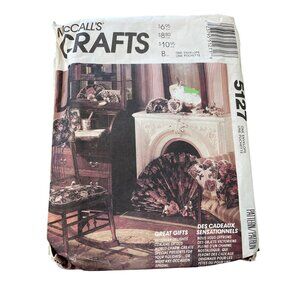 90s McCalls 5127 Crafts Pattern Victorian Fabric Gifts Pillows Fans Boxes CUT